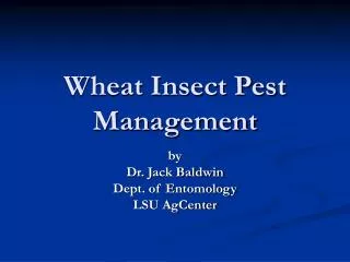 Wheat Insect Pest Management