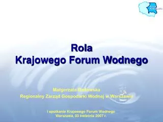 rola krajowego forum wodnego