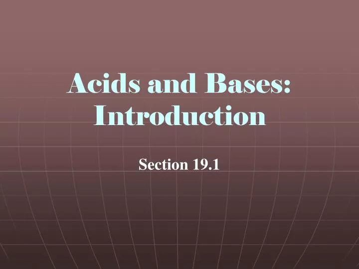 acids and bases introduction