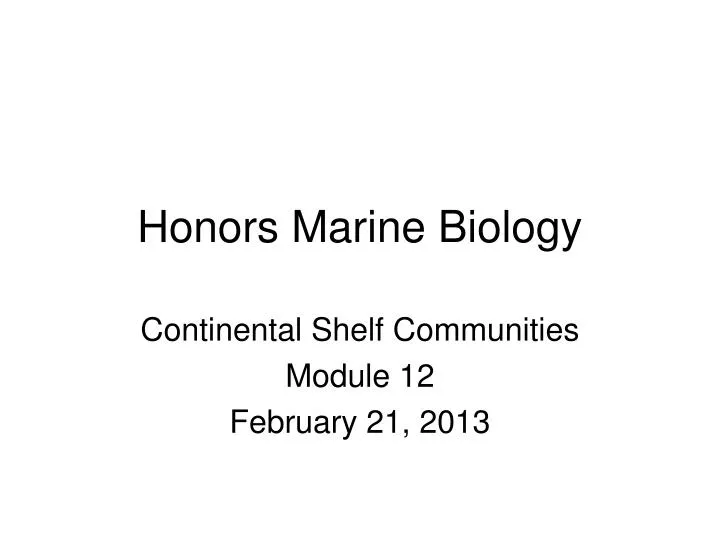 honors marine biology