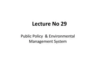 Lecture No 29