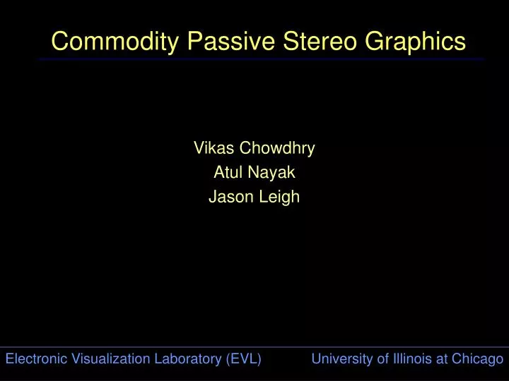 commodity passive stereo graphics