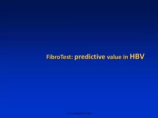 FibroTest: predictive value in HBV