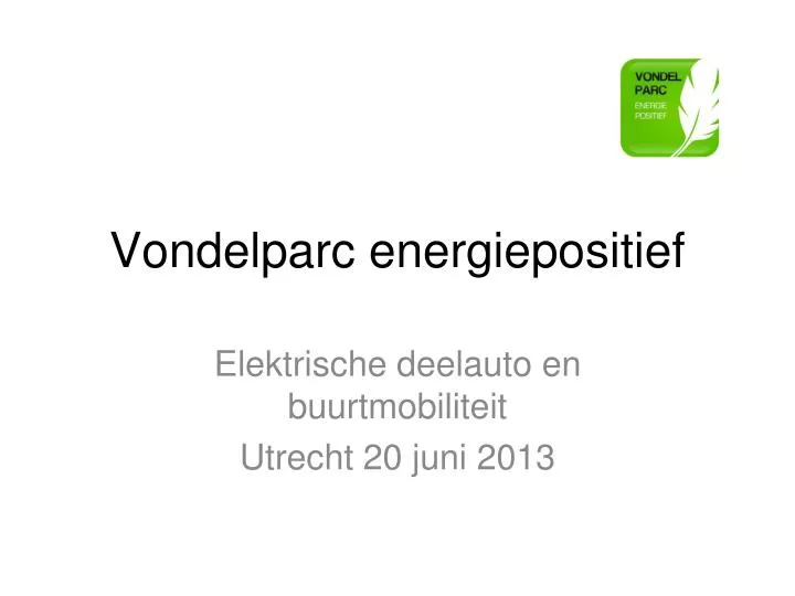 vondelparc energiepositief