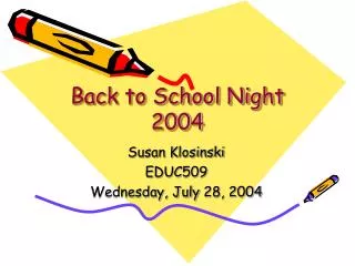 Back to School Night 2004