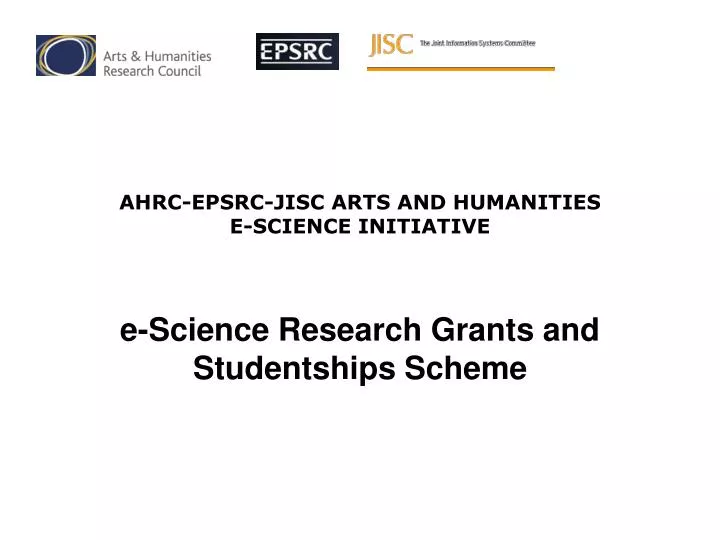 ahrc epsrc jisc arts and humanities e science initiative