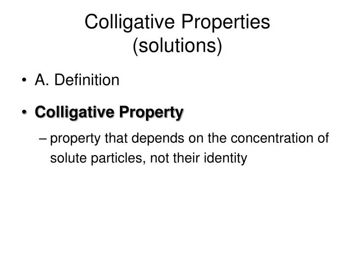 colligative properties solutions
