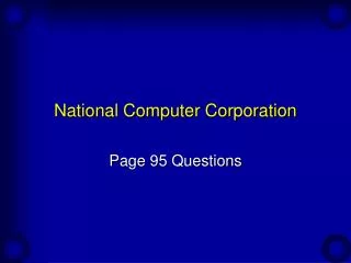National Computer Corporation