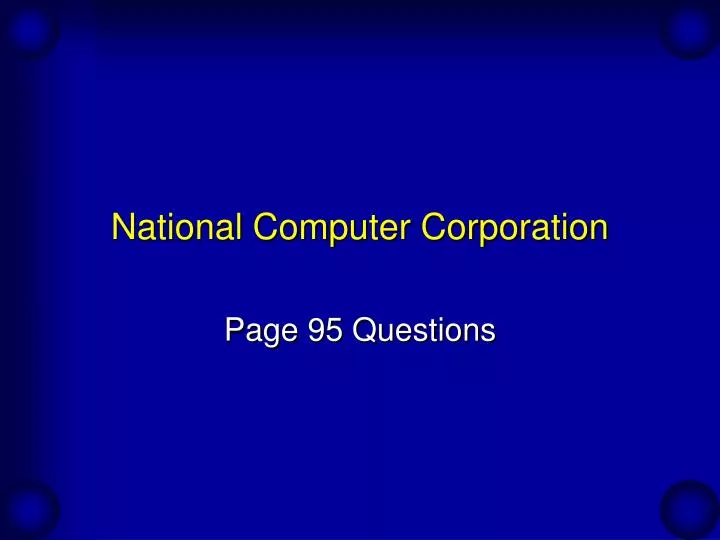 national computer corporation