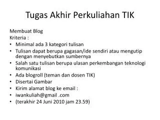 tugas akhir perkuliahan tik