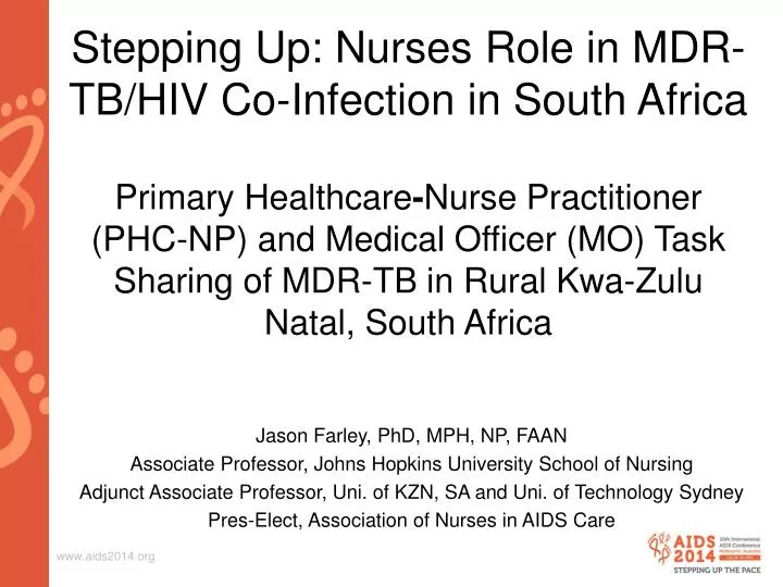 stepping up nurses role in mdr tb hiv co infection in south africa