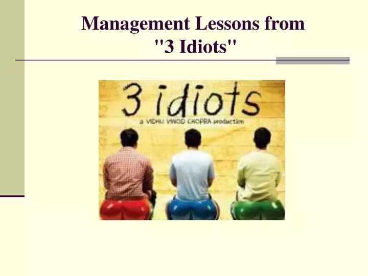 management lessons from 3 idiots