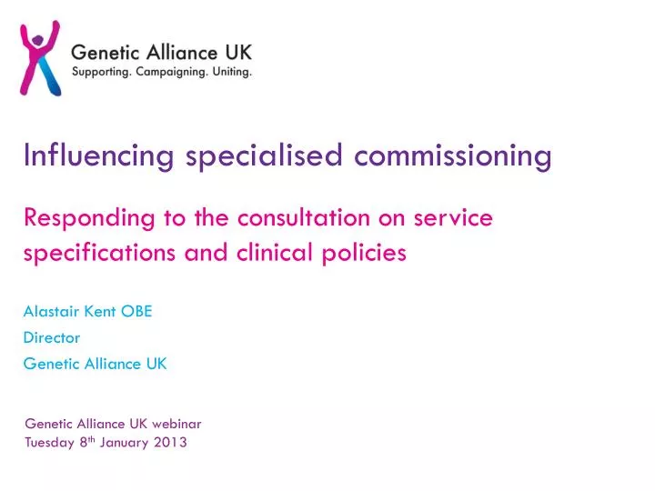 influencing specialised commissioning