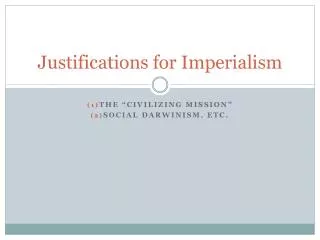 Justifications for Imperialism