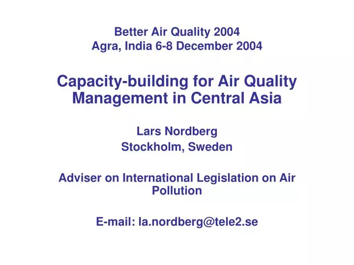 better air quality 2004 agra india 6 8 december 2004