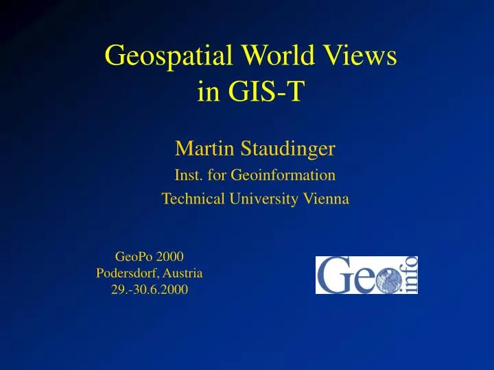 geospatial world views in gis t