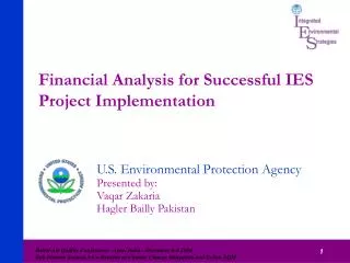 Financial Analysis for Successful IES Project Implementation