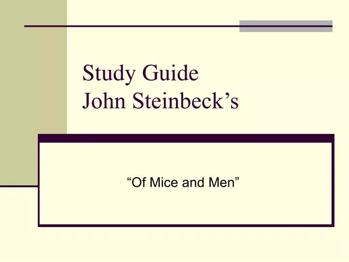 study guide john steinbeck s