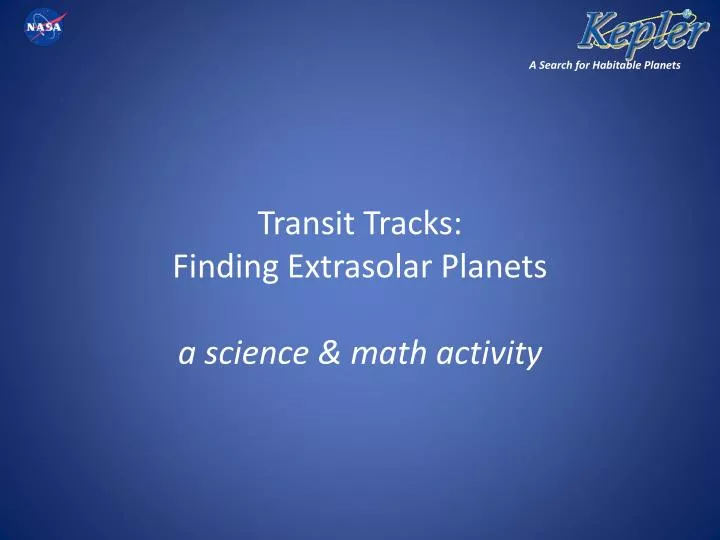 transit tracks finding extrasolar planets a science math activity
