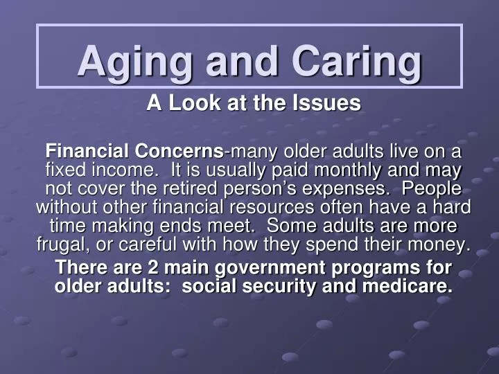 aging and caring