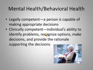Mental Health/Behavioral Health