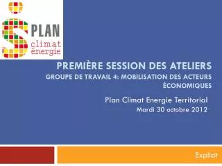premi re session des ateliers groupe de travail 4 mobilisation des acteurs conomiques