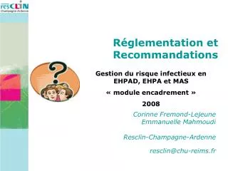 r glementation et recommandations