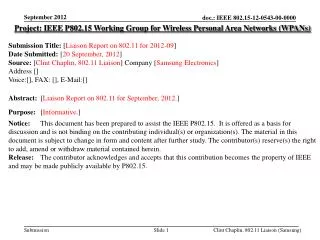 Project: IEEE P802.15 Working Group for Wireless Personal Area Networks (WPANs)