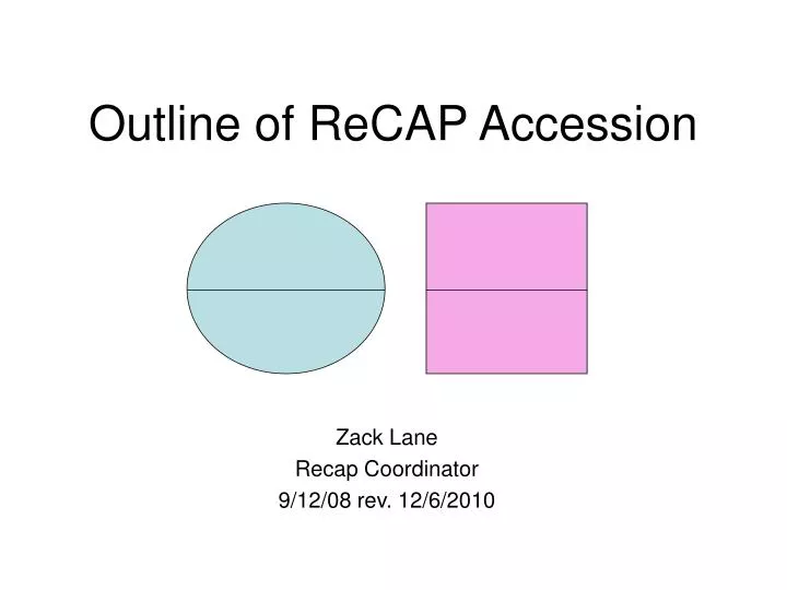 outline of recap accession