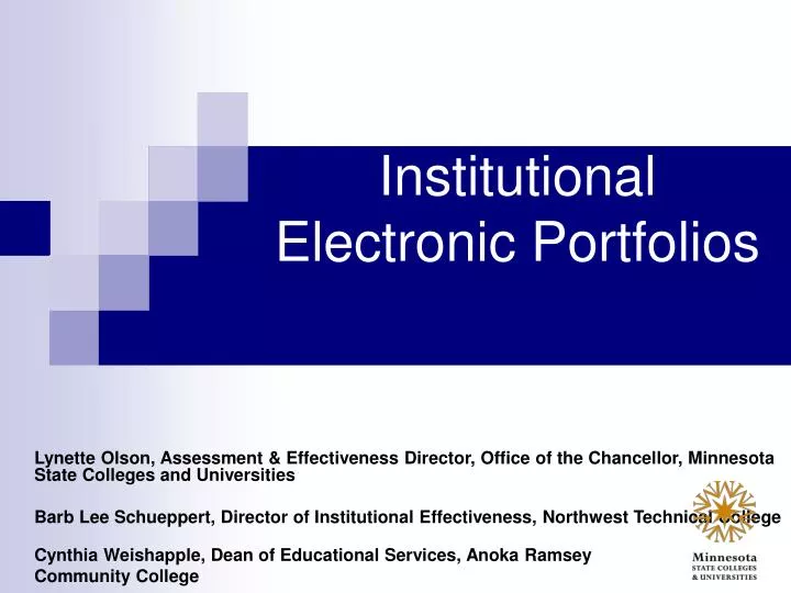 institutional electronic portfolios