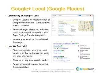Google+ Local (Google Places)