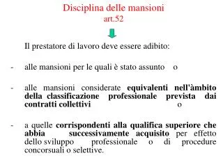 disciplina delle mansioni art 52