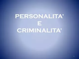 personalita e criminalita