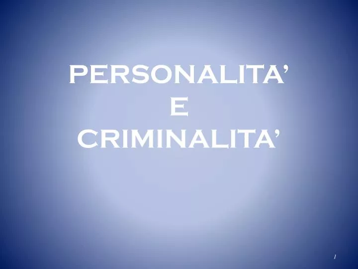 personalita e criminalita