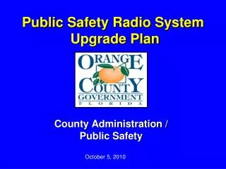 Public Safety Radio System Upgrade Plan