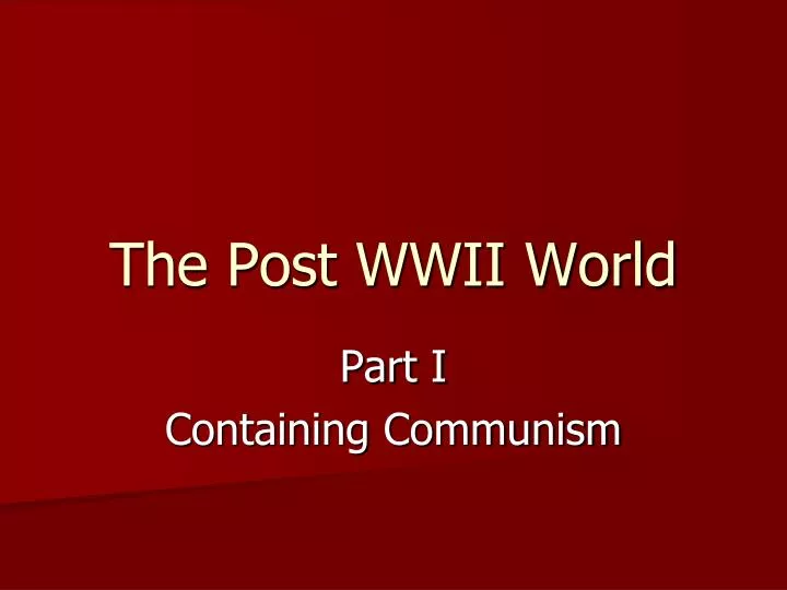 the post wwii world