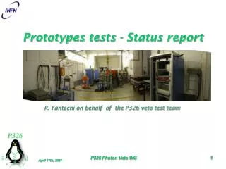 Prototypes tests - Status report
