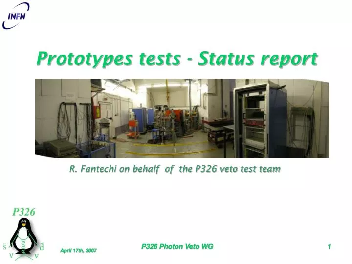 prototypes tests status report
