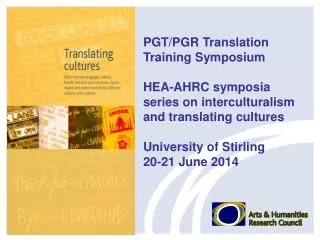 PGT/PGR Translation Training Symposium