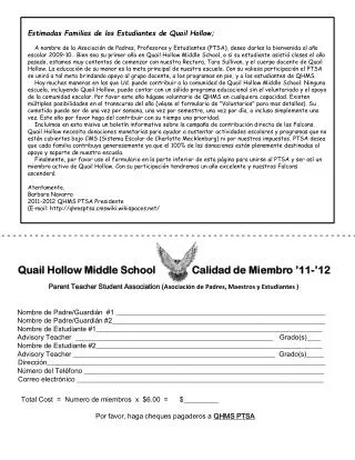 Parent Teacher Student Association ( Asociación de Padres, Maestros y Estudiantes )