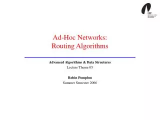 Ad-Hoc Networks: Routing Algorithms