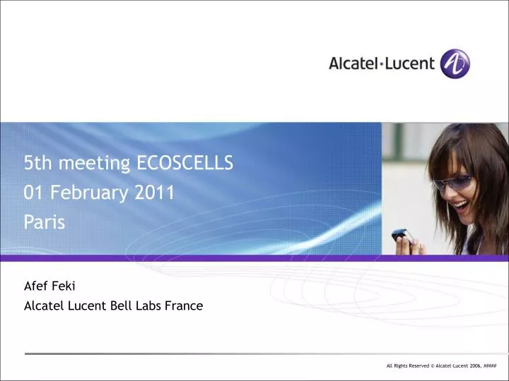 5th meeting ecoscells 01 february 2011 paris