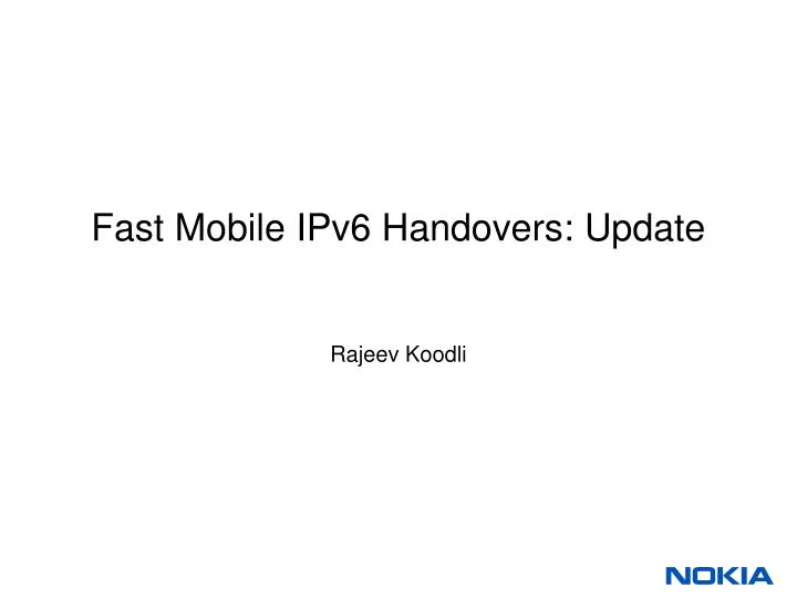 fast mobile ipv6 handovers update