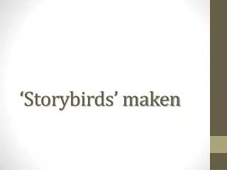 storybirds maken
