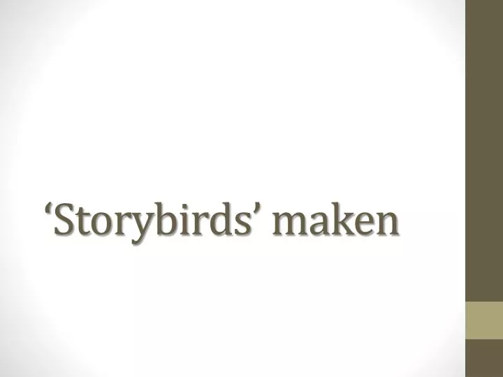 storybirds maken