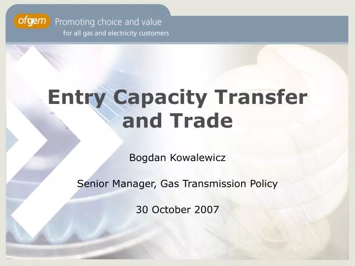 entry capacity transfer and trade