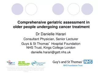 Comprehensive geriatric assessment in older people undergoing cancer treatment