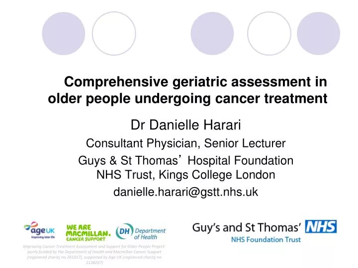 comprehensive geriatric assessment in older people undergoing cancer treatment