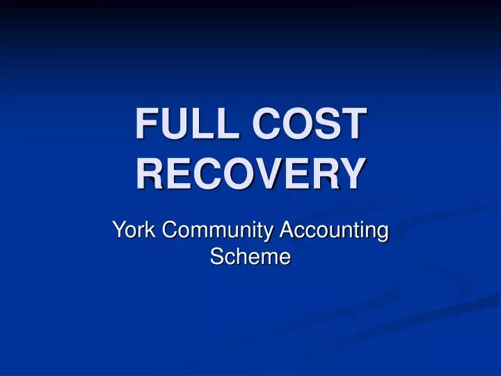full cost recovery