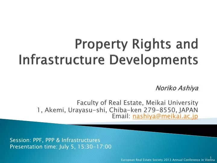 property rights and infrastructure developments
